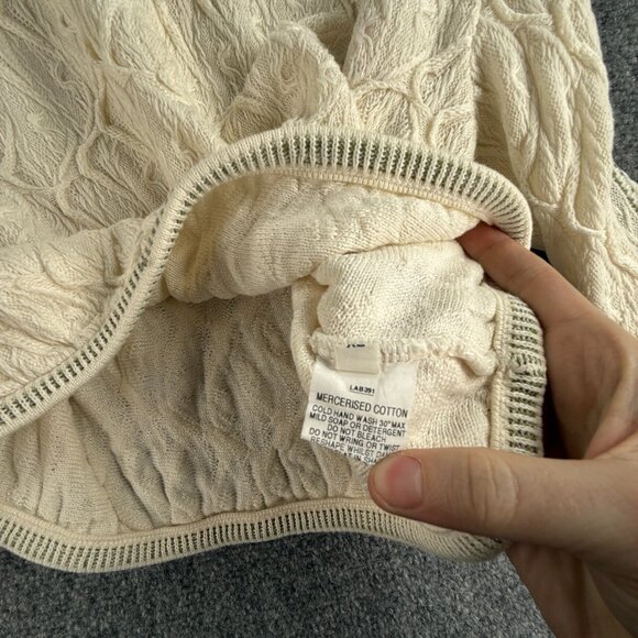 COOGI Australia Sweater Women White Crop Knit Pullover Sleeve Logos Short XL - Picture 11 of 16